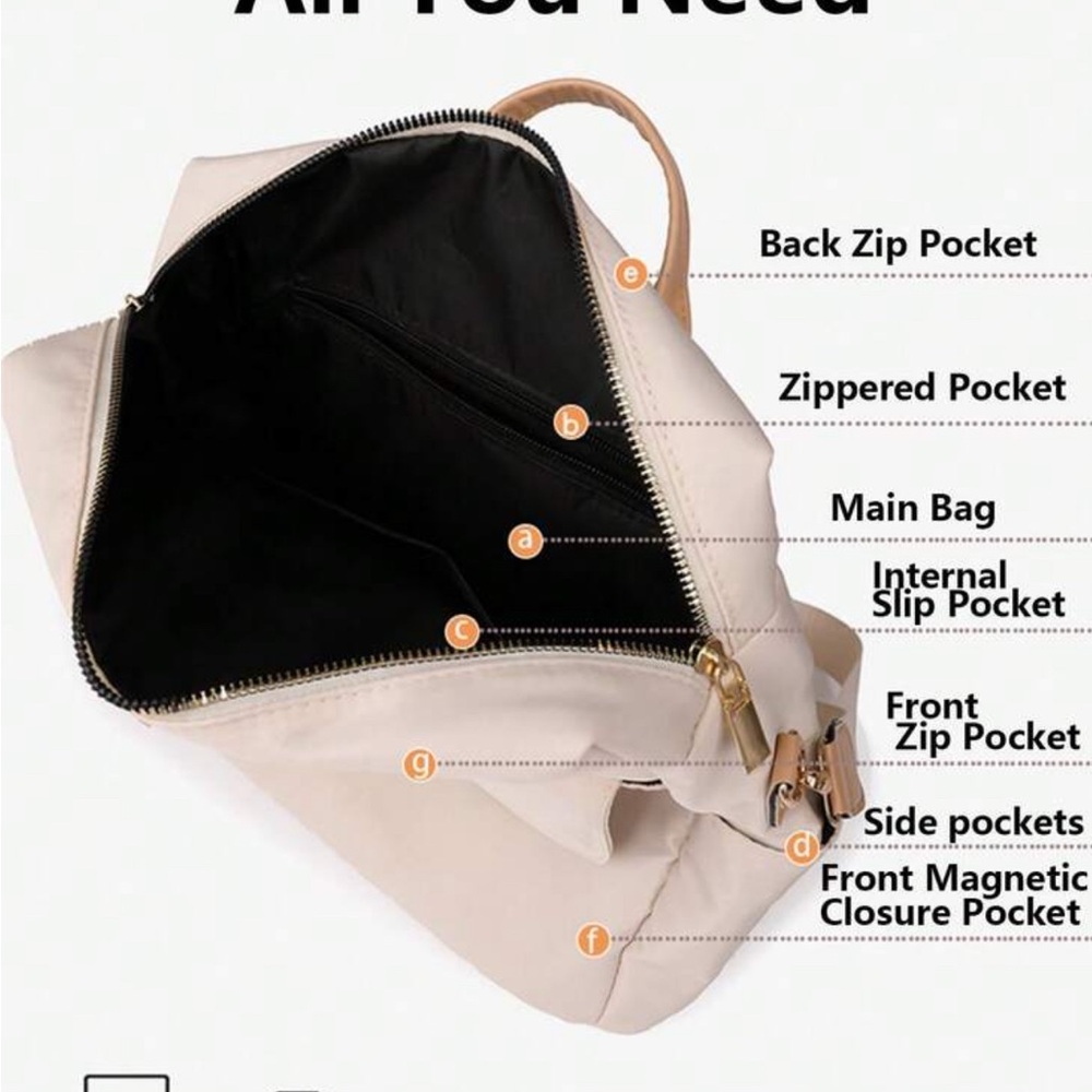 Brown Leather Canvas Backpack - Picture 8 of 10
